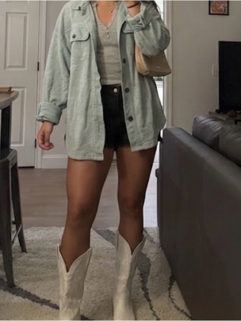 Free people Ruby Shacket pale blue XS
